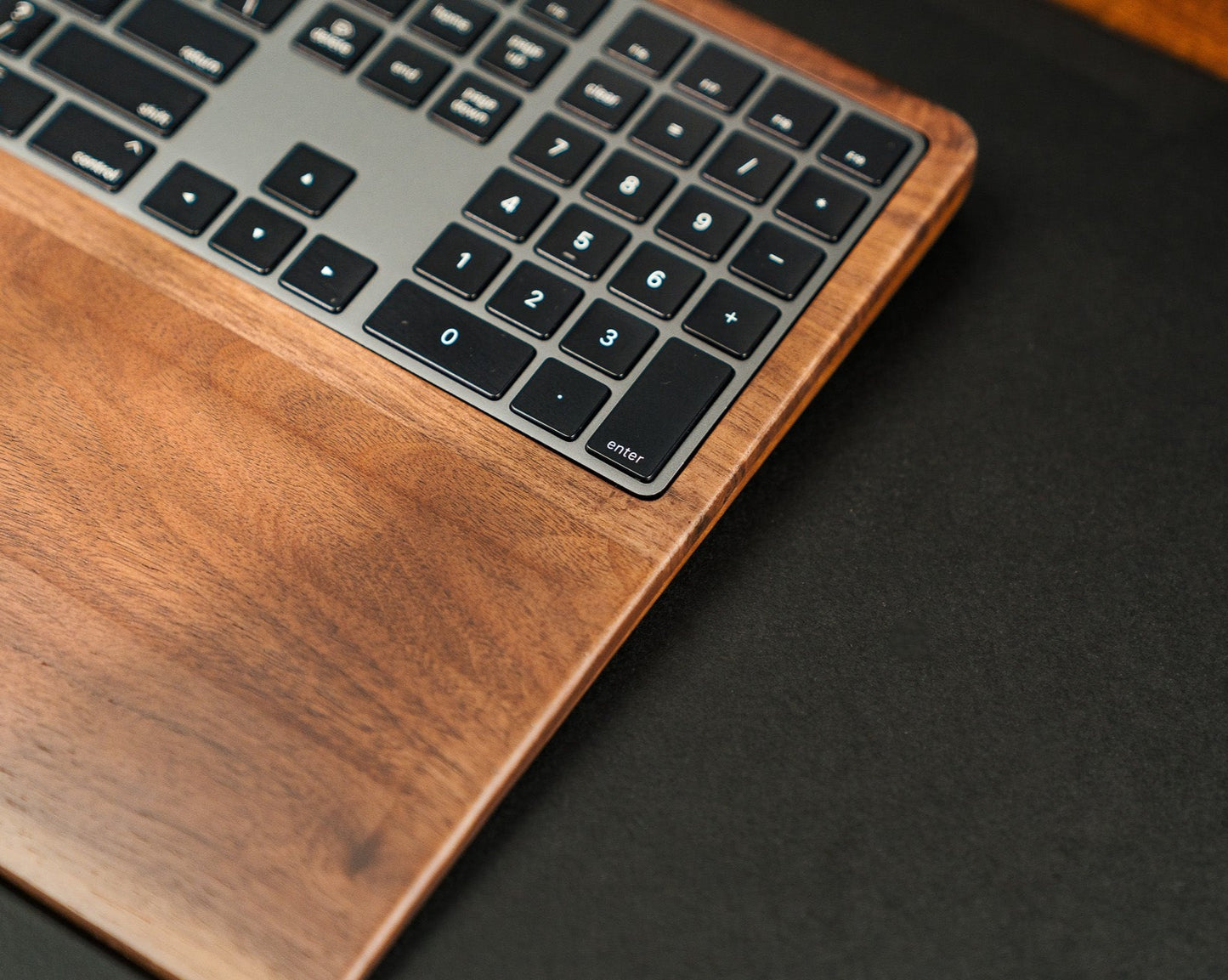 The Pro Magic Walnut Keyboard and Trackpad Tray