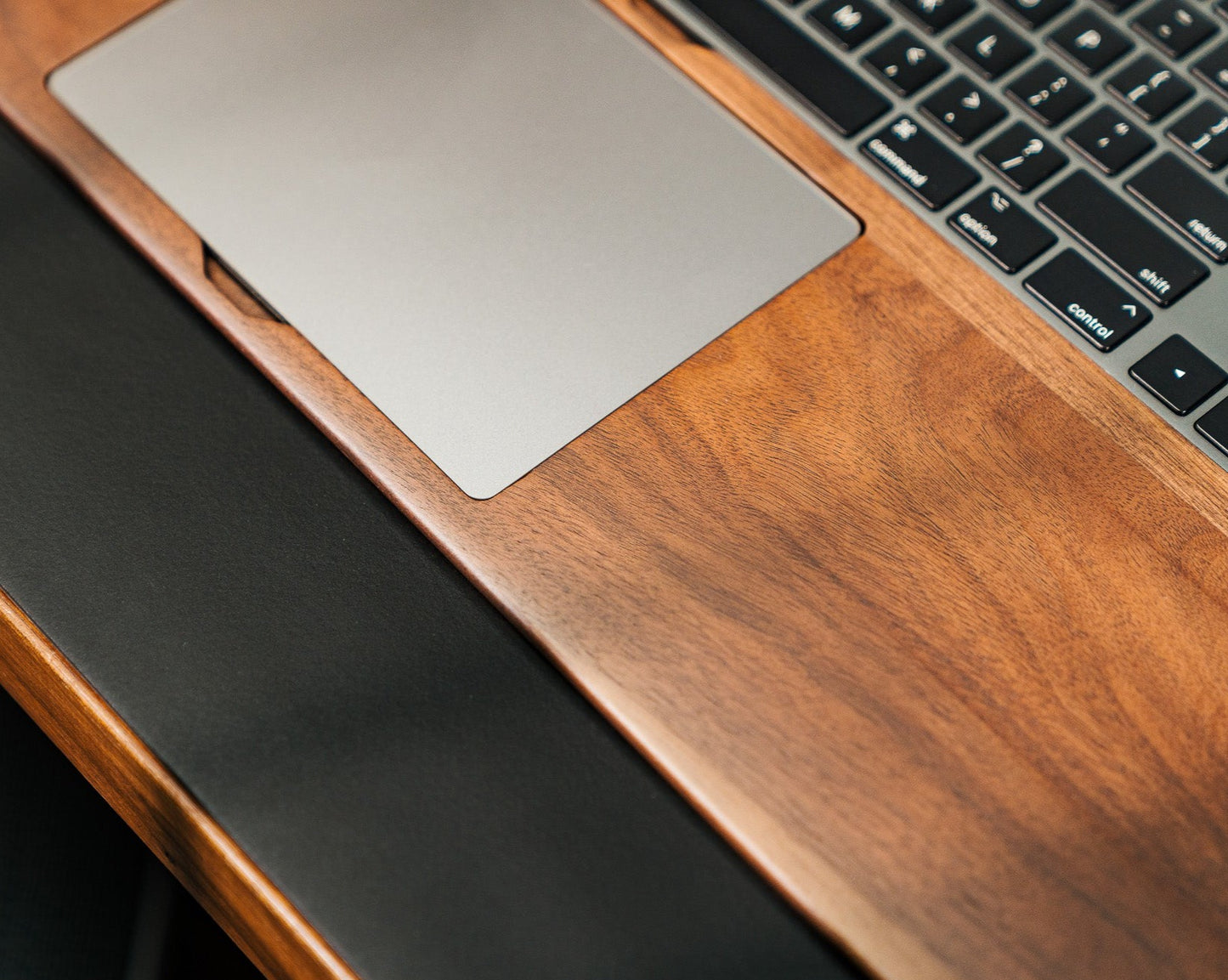 The Pro Magic Walnut Keyboard and Trackpad Tray