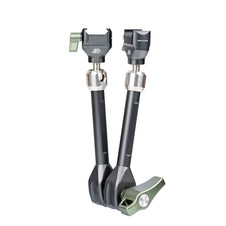 Pair of 12 inch articulating arms with green locking levers, shown folded