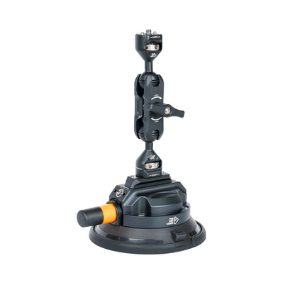 Top view of 4.5 inch suction cup mount showing NATO rail and 1/4-20 thread