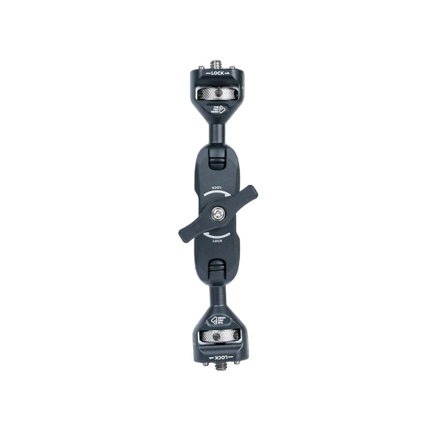 Dual 20mm ball articulating arm with 1/4-20 thread and ARRI anti-twist pins