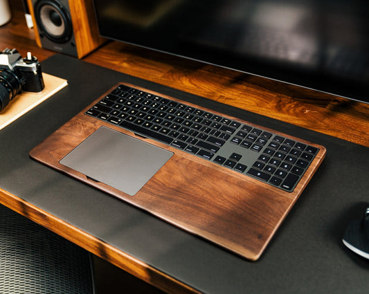 The Pro Magic Walnut Keyboard and Trackpad Tray