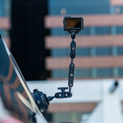 Extend your setup with two articulating arms and a 6.5" extension arm for cleaner angles, better support, and more flexible rigging.