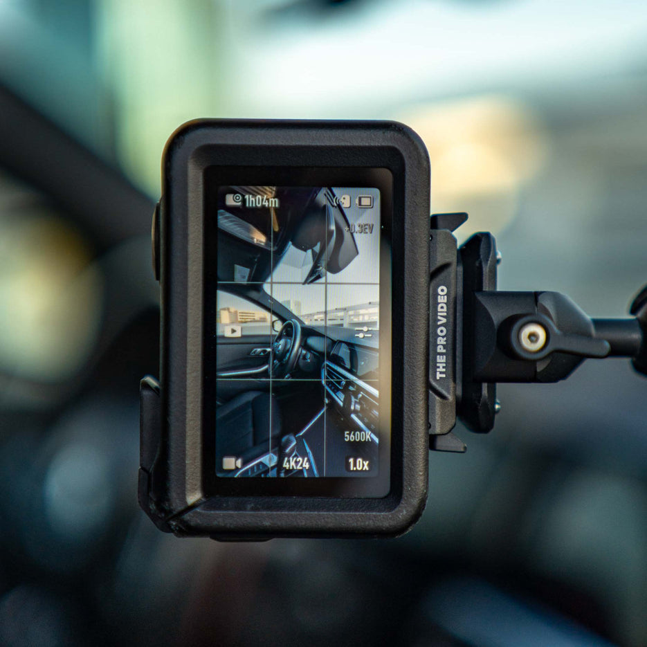DJI Osmo Action 6 Pro magnetic mount installed on professional camera rig