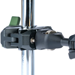 QuickLock headrest clamp on a headrest post connected to an articulating arm
