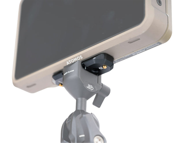 Monitor mounted on a NATO clamp using the NATO rail monitor plate