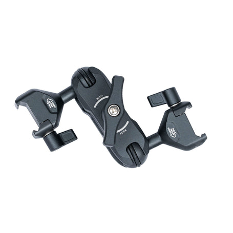 NATO clamp articulating arm with 360 degree rotation and dual 20mm ball joints