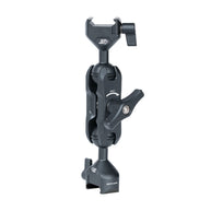 NATO clamp articulating arm side profile with 360 degree rotation and dual 20mm ball joints