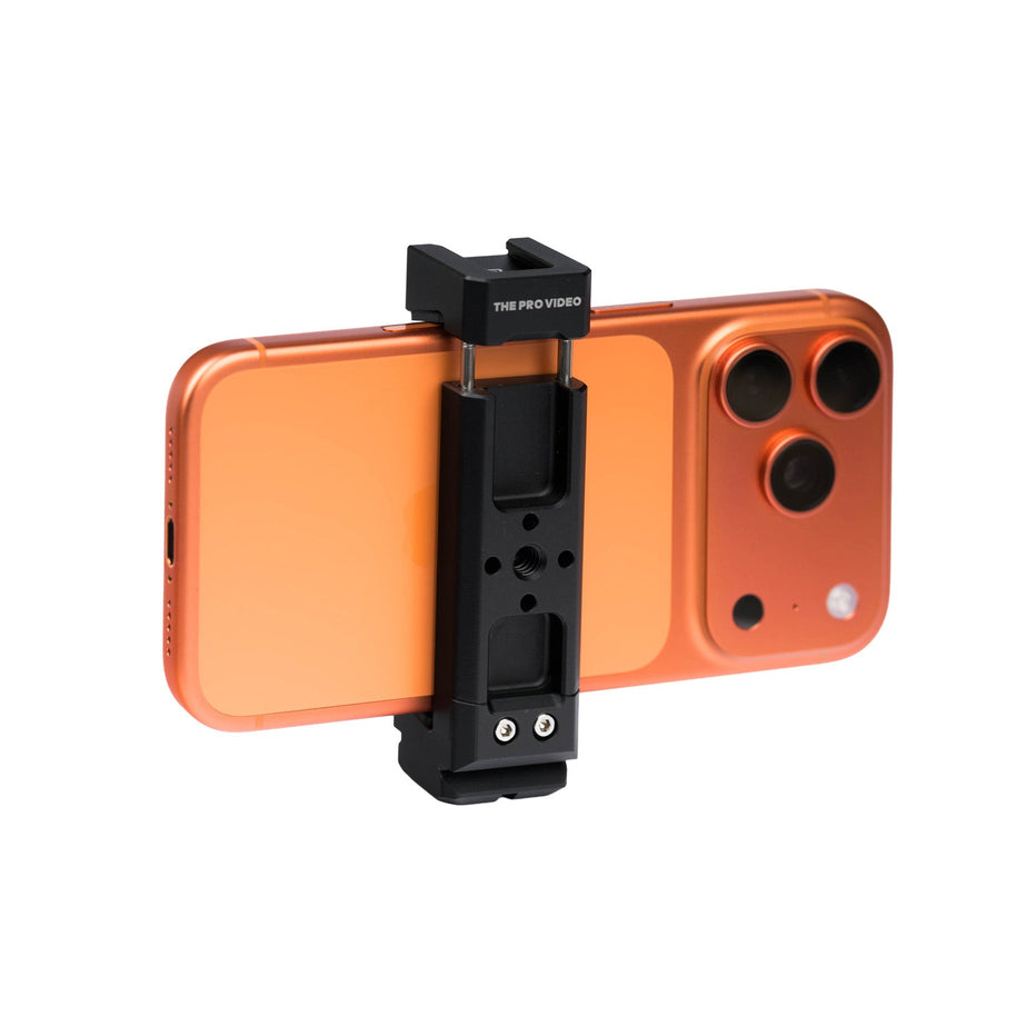 Black Pro Universal NATO phone clamp holding a smartphone